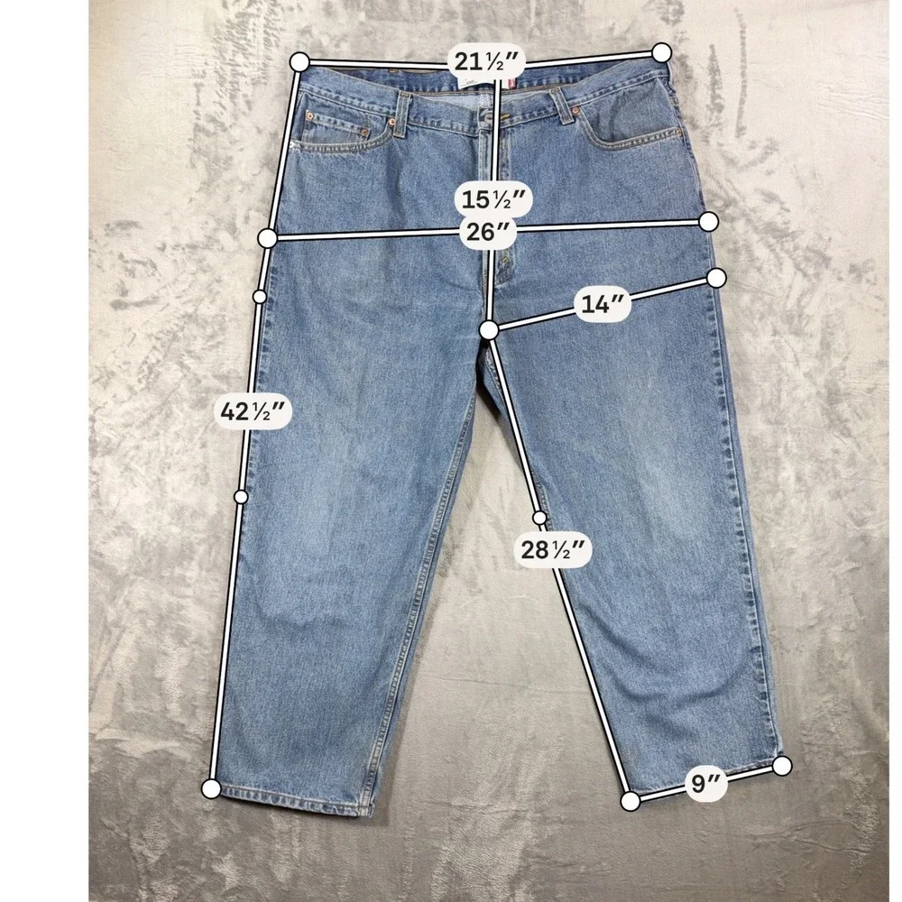 Vintage Levi's 550 Mens Relaxed Fit Jeans Men's Size 44x30 Blue Light Wash Denim